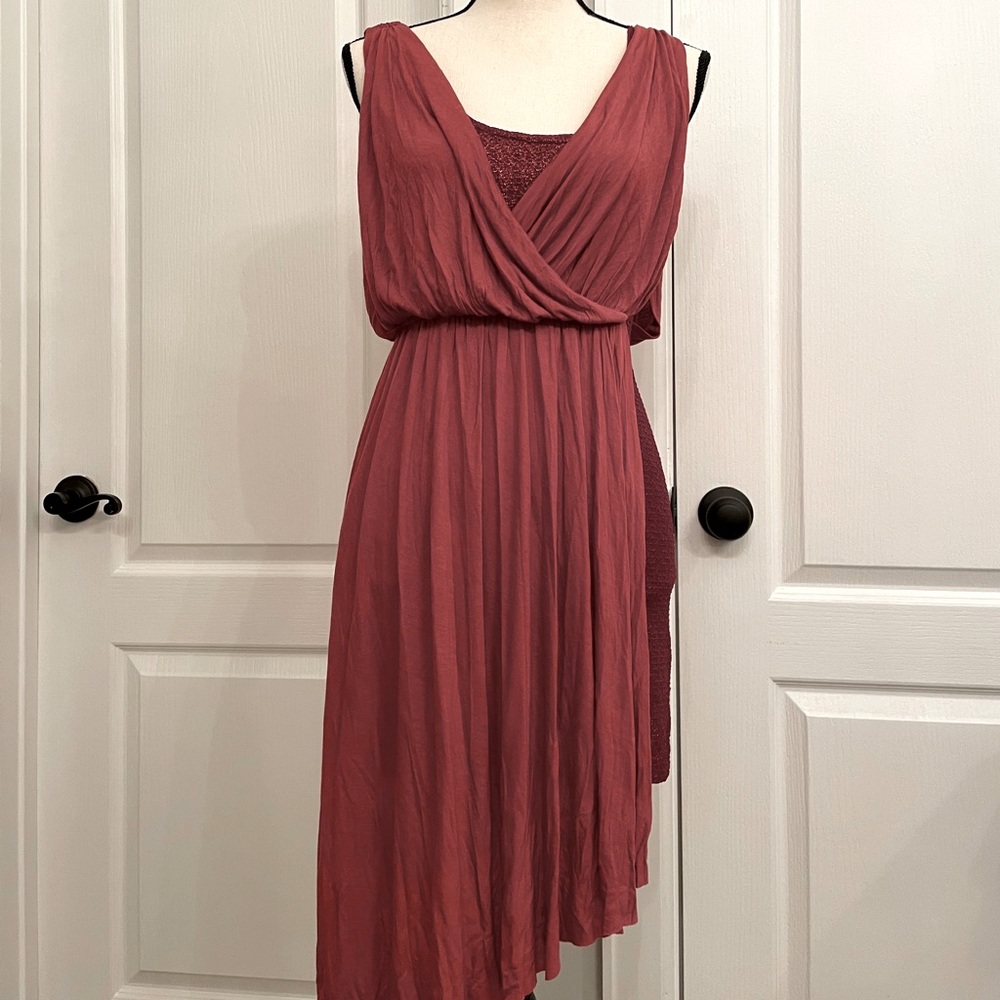Free people metallic orange cocktail dress